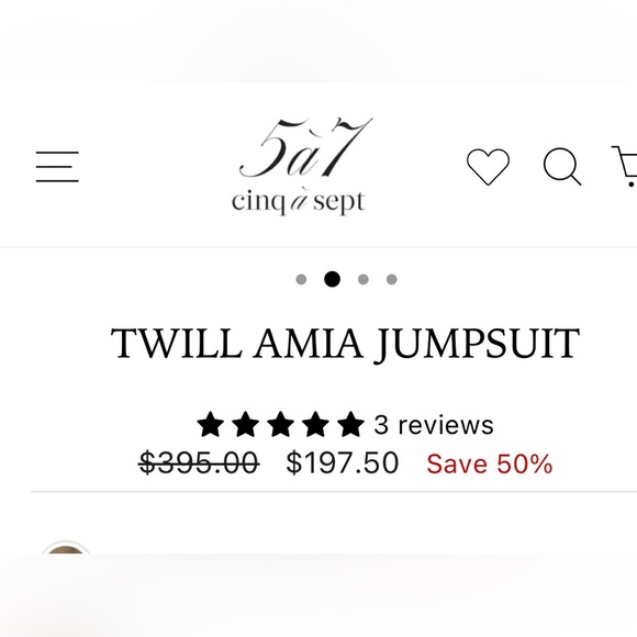 Cinq a Sept Amia Satin V-Neck Jumpsuit - Black